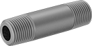 Image of Product. Male. Front orientation. Pipe and Fittings. Extra-Thick-Wall Galvanized Iron and Steel Threaded Pipe Nipples and Pipe, Pipe—Threaded on Both Ends, Male, Threaded Fitting Connection.