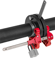 Image of ProductInUse. Front orientation. Lockouts. Pipe Flange Lockouts.