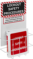 Image of Product. Front orientation. Lockout Procedure Stations. Binder Racks.