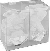 Image of Product. Front orientation. Clothing Dispensers. Disposable Clothing Dispensers, Plastic—2 Compartments.