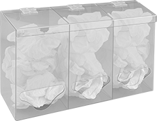 Image of Product. Front orientation. Clothing Dispensers. Disposable Clothing Dispensers, Plastic—3 Compartments.