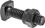 Image of Product. Front orientation. Battery Terminal Fasteners. Square Head Bolt with Shoulder Nuts.