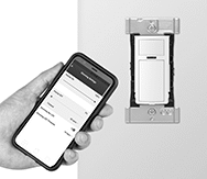Image of ProductInUse. Front orientation. Light Switch Sensors. Smart Wall-Mount Motion-Sensing Light Controls.