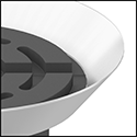 Image of Specification. Bottom orientation. ZoomedIn view. Contains Border. Grooved Stopper Pad. Food and Beverage Vacuum Cups for Delicate Bags and Film, For Film, For Delicate Bags.