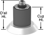 Image of Product. Front orientation. Contains Annotated. Vacuum Cups. Food and Beverage Vacuum Cups for Delicate Bags and Film, Male.