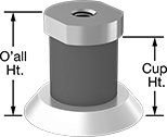 Image of Product. Front orientation. Contains Annotated. Vacuum Cups. Food and Beverage Vacuum Cups for Delicate Bags and Film, Female.