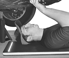 Image of ProductInUse. Front orientation. Kneeling Pads. Creeper Pads.