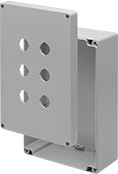 Image of Product. Front orientation. Electrical Enclosures. Watertight Push-Button Enclosures, Lift-Off Cover.