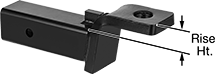 Image of Product. (Shown in Raise Position). Bottom orientation. Contains Annotated. Hitch Inserts. Hitch Inserts, Height Adapters for Hitch Balls.