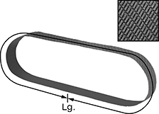 Image of Product. Front orientation. Contains Annotated, Inset. Sanding Belts. Uniform-Finish Clog-Resistant Sanding Belts.