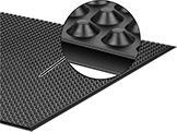 Image of Product. Front orientation. CrossSection, ZoomedIn view. Contains Annotated, Border. Floor Mats. Clean Room Static-Control Floor Mats, Style A.