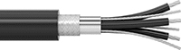 Image of Product. With Three Uninsulated Ground Wires. Side1 orientation. Variable-Frequency Drive Motor Cable. Power Wire— Stranded with Cross-Linked Polyethylene Outer Jacket, Three Uninsulated Ground Wires.