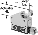 Image of Product. Top orientation. Contains Annotated. Snap-Acting Switches. Enclosed Wet-Location Snap-Acting Switches, Roller Lever Actuator Style.