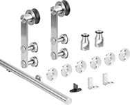 Image of Product. External Roller Kits. Front orientation. Door Tracks and Fittings. Soft-Closing&nbsp;Roller Track Kits for Doors, External Rollers.
