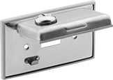 Image of Product. Front orientation. Wall Plates. Corrosion-Resistant Wall Plates, Horizontal Flip-Down Cover for Toggle Switches.