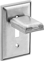 Image of Product. Front orientation. Wall Plates. Corrosion-Resistant Wall Plates, Vertical Flip-Down Cover for Toggle Switches.