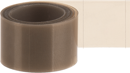Image of Product. Front orientation. Low-Friction Tape Shapes, Made with Teflon® PTFE, 1/2" Wide, 1/2" Long.