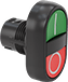 Image of Product. Front orientation. Flush Push Button. 22 mm Multifunction Panel-Mount Push-Button Switches, Vertical Line (Green), Circle (Red),.