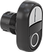 Image of Product. Front orientation. Flush Push Button. 22 mm Multifunction Panel-Mount Push-Button Switches, Vertical Line (White), Circle (Black),.