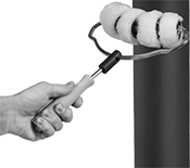 Image of ProductInUse. Front orientation. Paint Rollers. Paint Rollers for Large Round Surfaces .