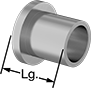 Image of Product. Front orientation. Contains Annotated. Flanged Sleeve Bearings. Flanged Sleeve Bearings.