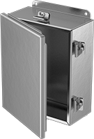 Image of Product. Front orientation. Electrical Enclosures. EMI/RFI-Shielding Enclosures, Hinged Cover.