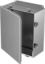 Image of Product. Front orientation. Electrical Enclosures. EMI/RFI-Shielding Enclosures, Hinged Cover.