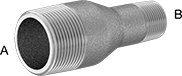 Image of Product. Reducer. Front orientation. Contains Annotated. Pipe Nipples and Pipe.