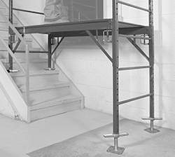 Image of ProductInUse. Front orientation. Jacks. Scaffold Leveling Jacks.