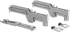 Image of Product. Slow-Close Attachment. Front orientation. Door Closers. Heavy Duty Base- and Under-Mount Drawer Slides.