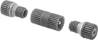 Image of Product. Front orientation. Exploded view. Wire Splices, Connectors, and Taps. Moisture-Resistant Twist-On Butt Splices.