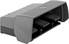 Image of Product. Front orientation. Foot Switches. Foot Switches, Back Pivot with 3 Pedals and Guard.