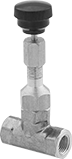 Image of Product. Front orientation. Flow-Adjustment Valves. High-Precision Threaded Flow-Adjustment Valves.