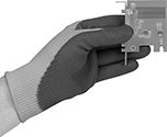 Image of ProductInUse. Front orientation. Gloves. Heat-Protection Static-Dissipative Gloves, Nitrile-Coated Nylon Fabric.
