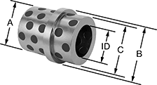 Image of Attribute. Front orientation. Contains Annotated. Die Bushings. Self-Lubricating Ejector Pin Bushings.