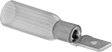 Image of Product. Front orientation. Terminals, Ferrules, and Lugs. Heat-Shrink Quick-Disconnect Terminals, Straight, Barrel Insulated, Male.