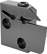 Image of Product. Cartridges for Face Grooving. Front orientation. Lathe Tool Insert Holders. Cutoff, Profiling, and Grooving Lathe Tool Inserts with Two Cutting Edges, Left-Hand Cutting Direction.