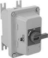 Image of Product. Style A. Front orientation. Disconnect Switches. Hazardous Location Enclosed Disconnect Switches, Powder-Coated Aluminum Housing, 3 Circuits Controlled with Lockout, Style A.