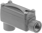 Image of Product. Front orientation. Conduit and Fittings. Conduit Bodies, Hazardous Location 90° Elbow (LB), Threaded Conduit Connection.
