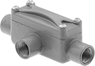 Image of Product. Front orientation. Conduit and Fittings. Conduit Bodies, Hazardous Location Tee (T), Threaded Conduit Connection.