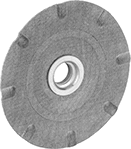 Image of Product. Backup Pads for 5" Disc Diameter. Front orientation. Backup Pads. Disc-Cleaning Backup Pads for Arbor-Mount Sanding Discs, Round Edge.