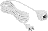 Image of Product. Front orientation. Light Sockets. Plug-In Sockets with Cord for Screw-In Light Bulbs.