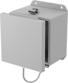 Image of Product. Front orientation. Electrical Enclosures. Watertight Enclosures, Lift-Off Cover with Tether.