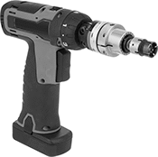 Image of ProductInUse. Front orientation. Plug Gauge Drivers. Battery-Powered Pistol-Grip Drivers for Threaded Plug Gauges.