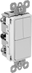 Image of Product. Front orientation. Light Switches. Combination Rocker Light Switches, Light Switches with 3-Way Rocker.