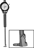 Image of Product. With Flat-Bottom Interchangeable Anvil Probe. Front orientation. Contains Inset. Bore Gauges. Mitutoyo Flat-Bottom Dial Bore Gauges.