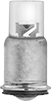 Image of Product. Flat-Top Bulb. Front orientation. Light Bulbs. Bottom-Flanged-Base Miniature Light Bulbs, Single Contact, Midget Base, Flat-Top Bulb.