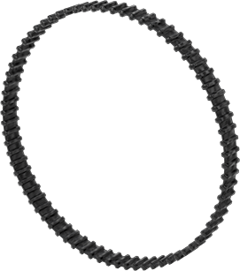 Image of Product. Front orientation. Timing Belt with Teeth on Both Sides, XL Series, 3/8" Width, Trade No. TP150xL037.