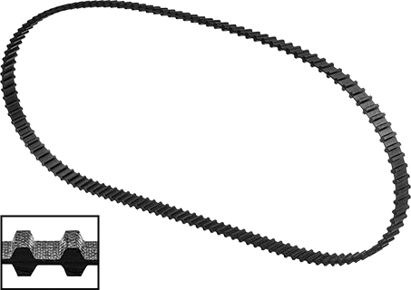 Image of Product. Front orientation. Contains Inset. Timing Belt with Teeth on Both Sides, XL Series, 3/8" Width, Trade No. TP150xL037.