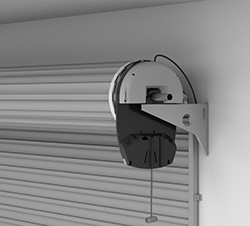 Image of ProductInUse. Shown Installed. Front orientation. Garage Door Openers. Automatic Openers for Steel Roll-Up Garage Doors.